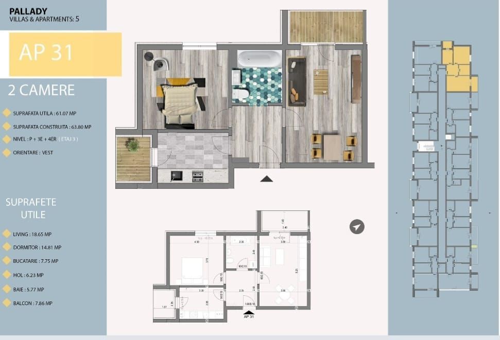 AP. 2CAM. DECOMANDAT,MOBILAT-BLOC P+4 / INVESTITIE .ZONA TRAPEZ! - Poză 2