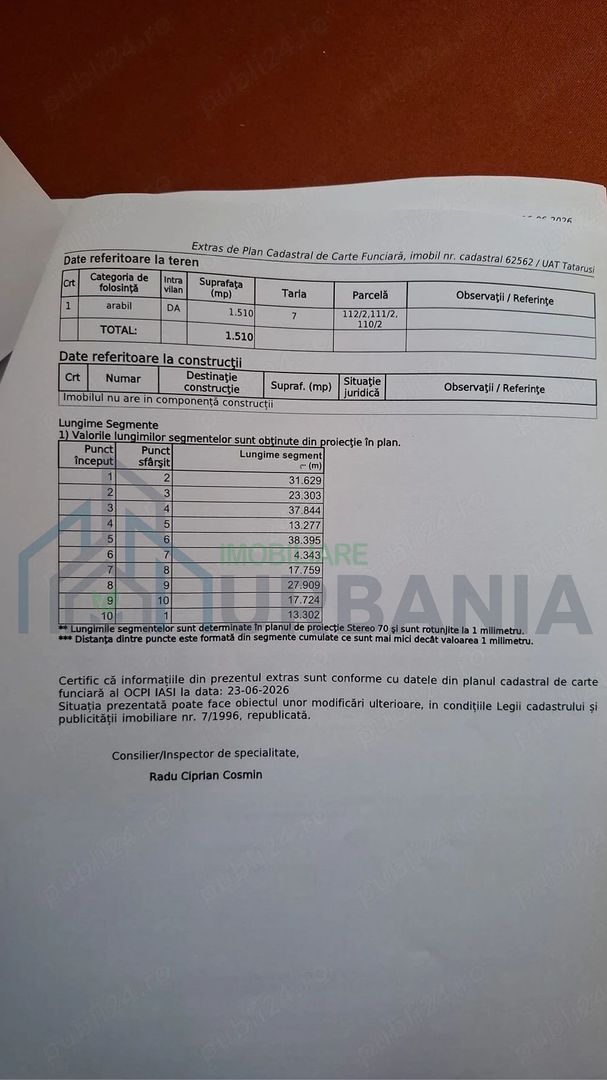 Teren intravilan de vanzare in Tatarusi, zona Pietrosul - Poză 3