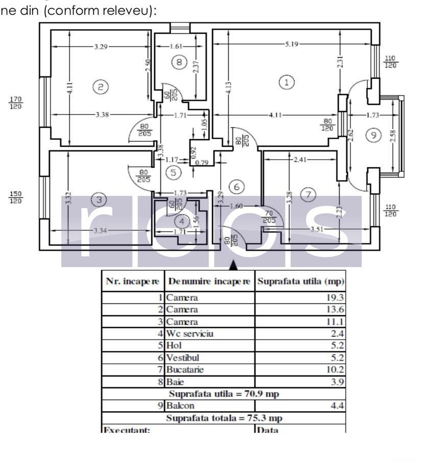 DE VANZARE APARTAMENT RENOVAT  3 CAMERE - PARCARE-  LUJERULUI - Poză 8