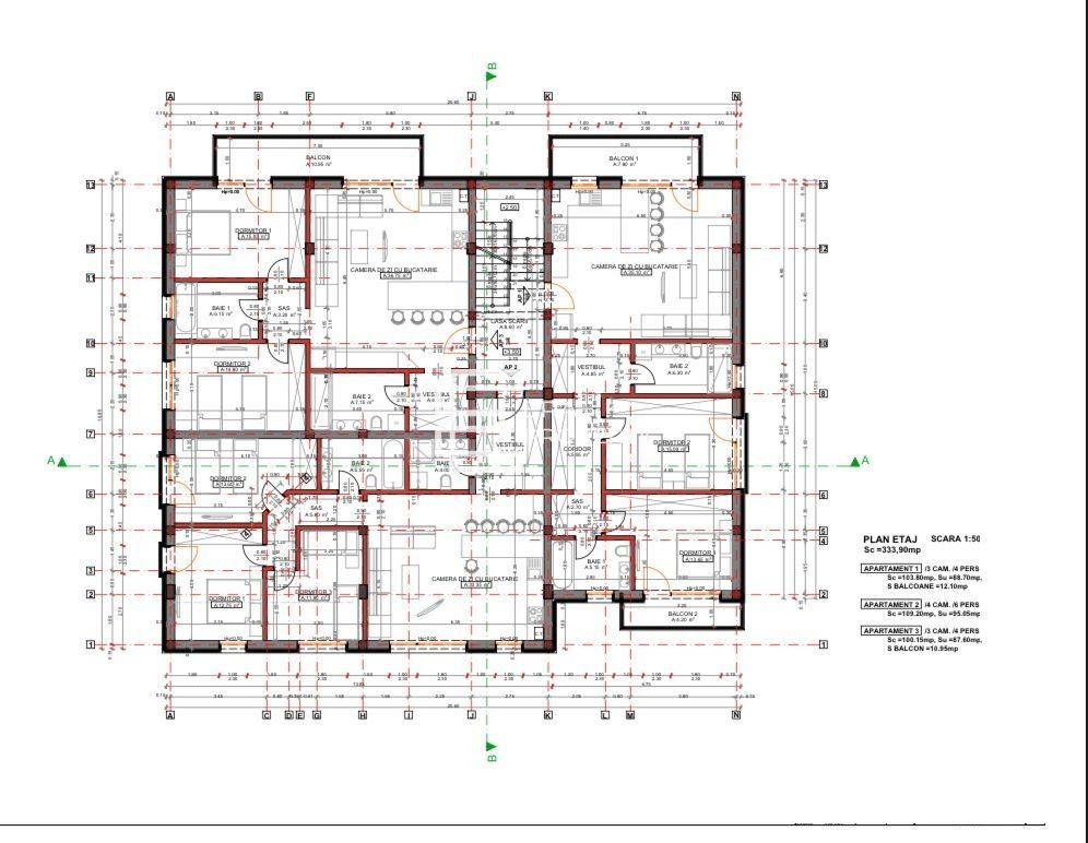 Apartamente 4 Camere – 95 mp | Etaj 1 | la cheie | Cartierul Arhitectilor - Schiță 5