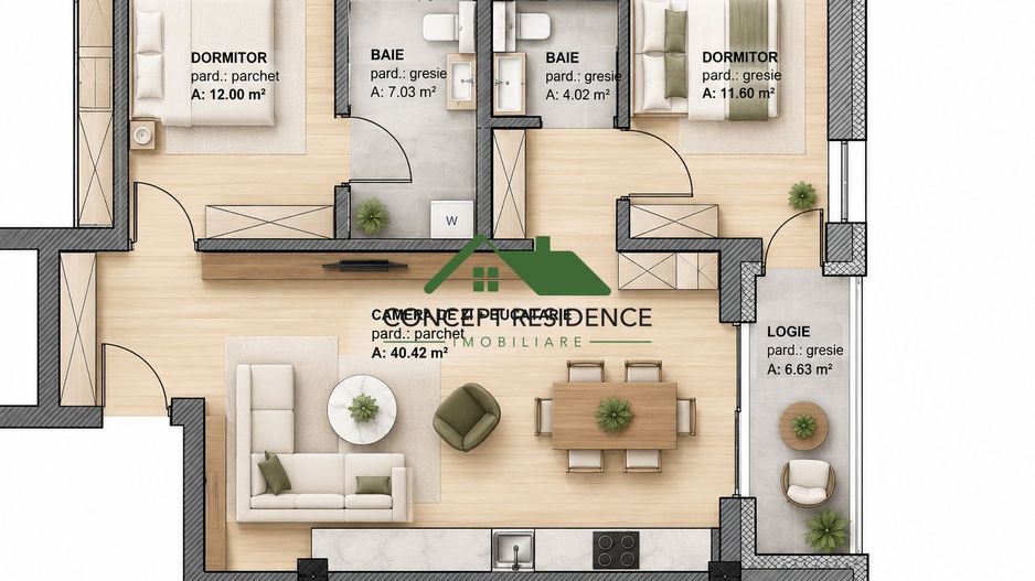 Apartament 3 camere | Millenium Plaza – Centrul Vechi | Comision 0% - Poză 1