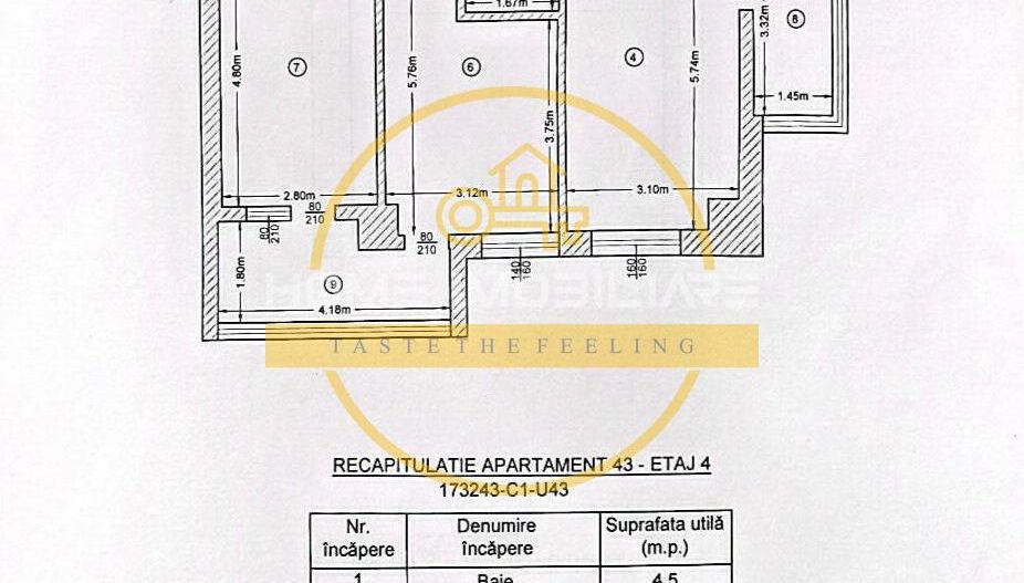 Etaj intermediar, 3 camere decomandat bloc nou, zona Copou - Poză 13
