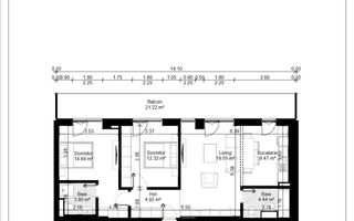 Pipera | Apartament Premium 3 Camere | 90 MP Totali | 2 Parcari Incluse - Schiță 5