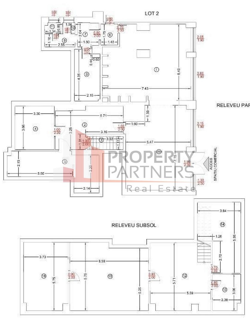 Spatiu comercial stradal Calea Victoriei - Amzei - 257.6 mp. - Schiță 2