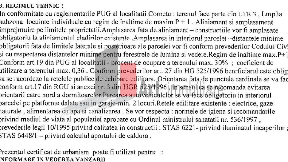 Teren intravilan 1200 mp  Cornetu - strada Podisor - toate utilitatile - Poză 7