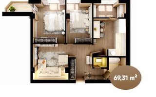 Vânzare, apartament, 3 camere, str. Nicolae Dimo, Durlești - Poză 1