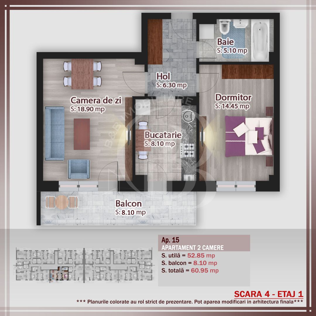 Titan-Theodor Pallady-Apartament 2 camere-Comision 0% - Schiță 1