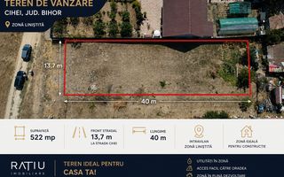 Teren intravilan de vânzare | Cihei | 522 mp - Poză 1