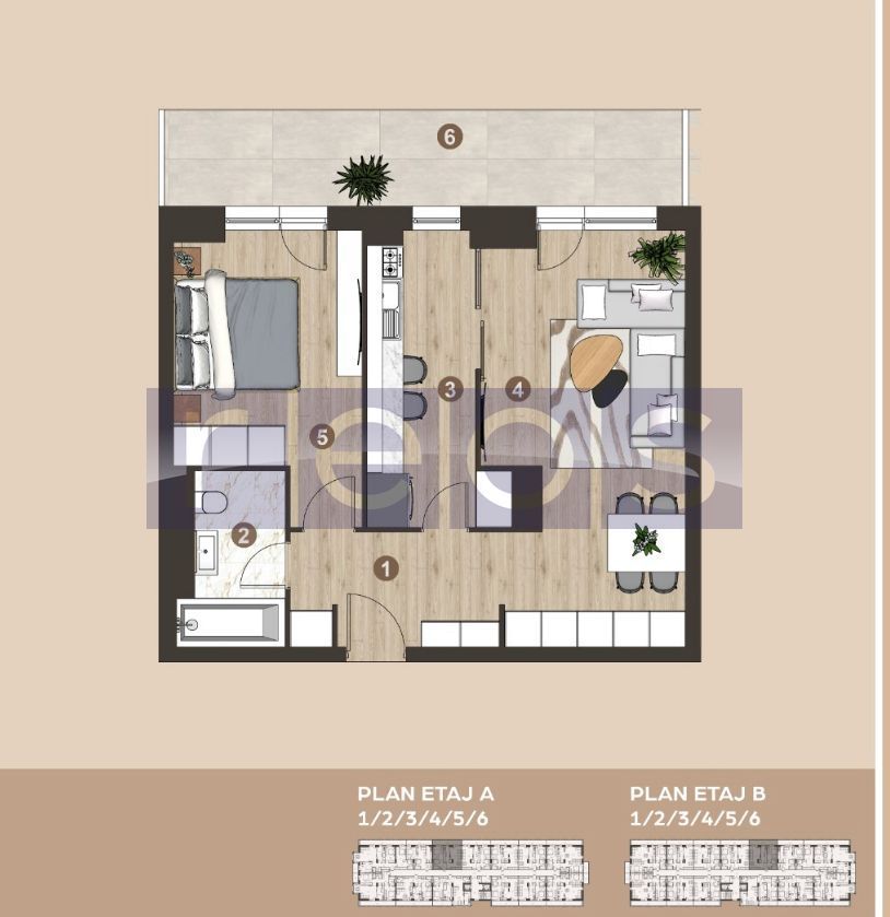 OCAZIE| APARTAMENT 2CAMERE| PIPERA | PARCARE KLAUS INCLUSA - Schiță 15