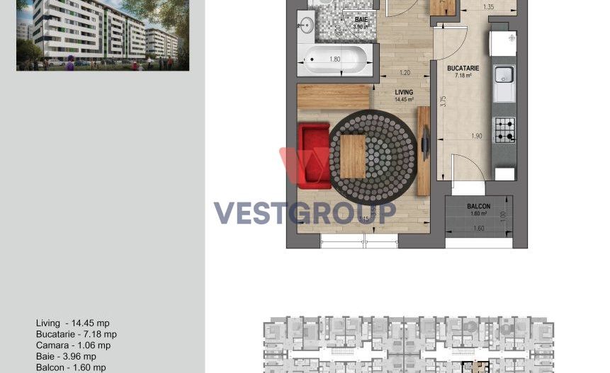 Garsoniera Decomandata- Weiner 14 Residence Direct Dezvoltator - Poză 14