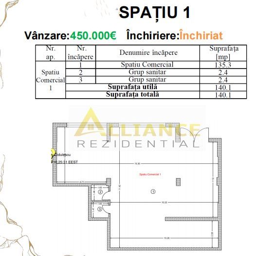 SPATIU COMERCIAL - 140 mp | Investitie cu chirias existent - Poză 1