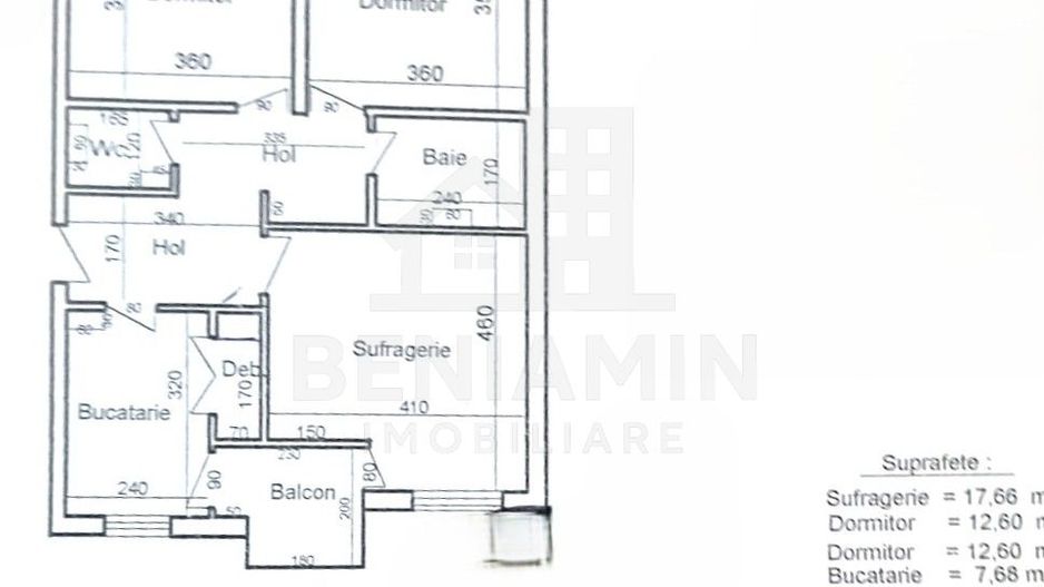 3 camere decomandat-73MP- Centrala Termica-Aer Conditionat-Mcdonalds - Schiță 11