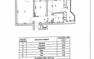 Apartament 2 camere de închiriat – Brâncoveanu / Parcul Tineretului - Schiță 8