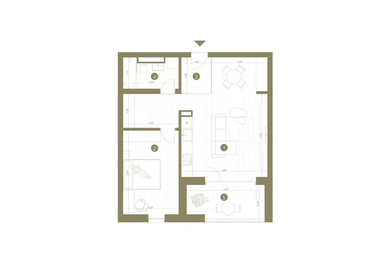 De vanzare partament 2 camere Via Universitate Arad – Preț Presale - Poză 4