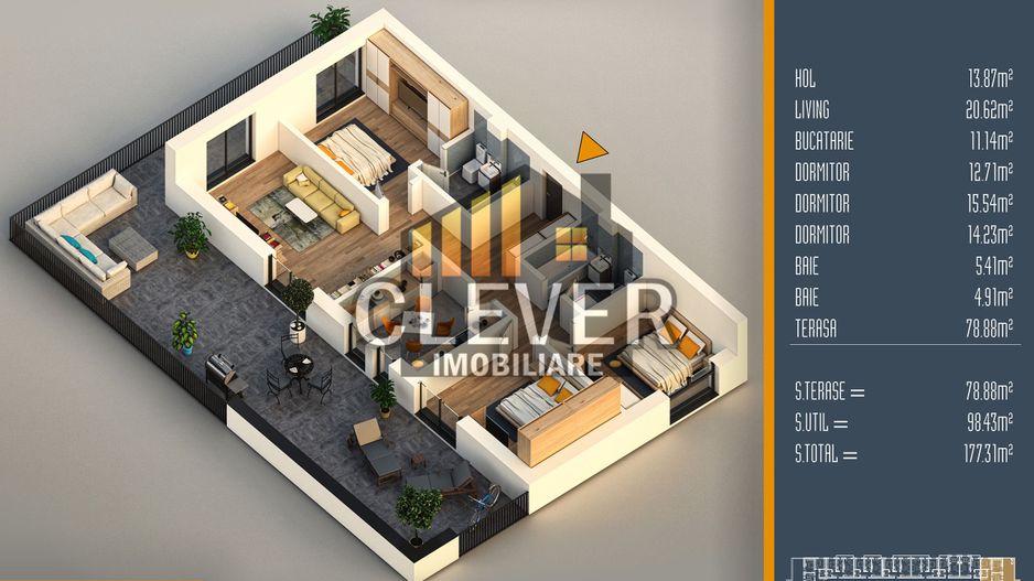 Apartament Superb 4 Camere cu Terasa Generoasa Titan Pallady - Poză 2