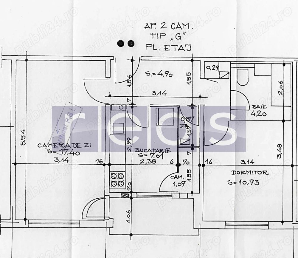 VANZARE APARTAMENT  2 CAMERE ZONA MOSILOR - Poză 14