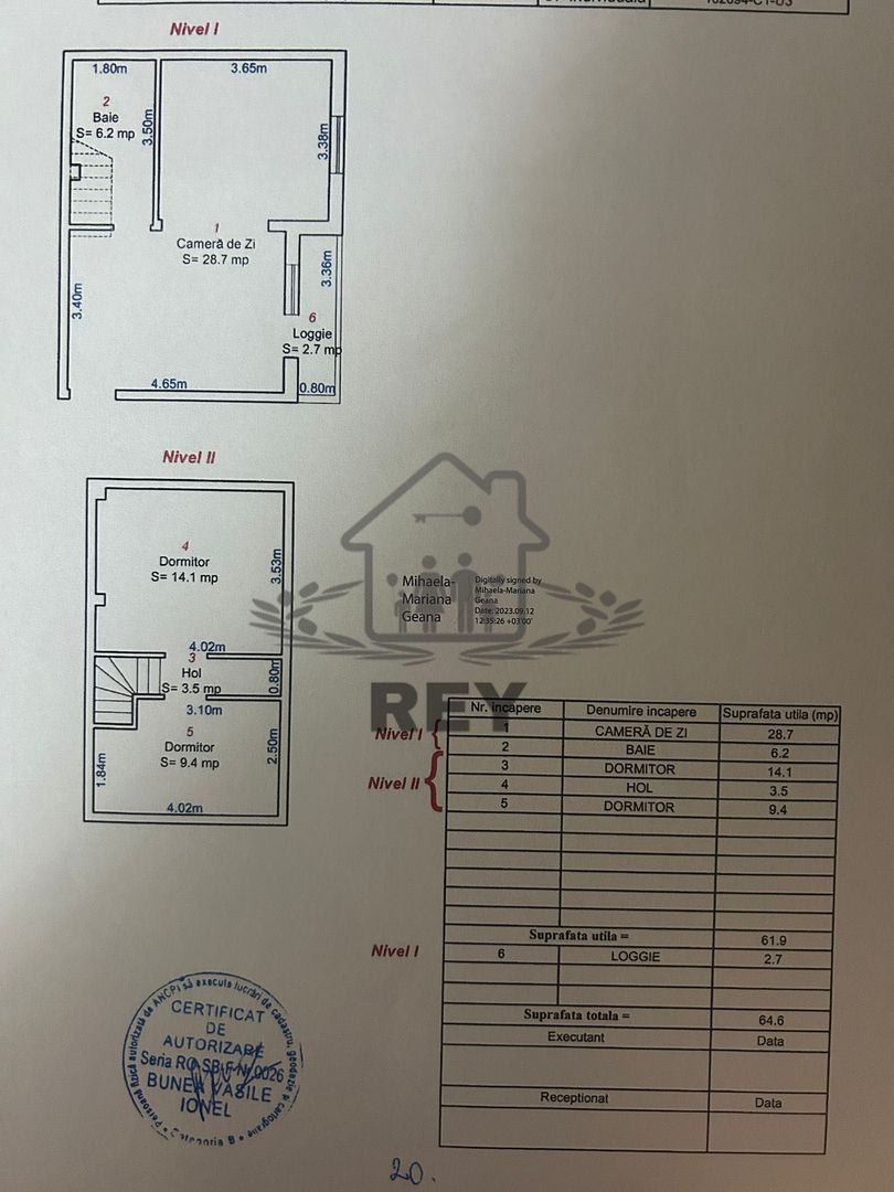 Apartament 2 dormitoare mansarda Mihai Viteazul - Schiță 8