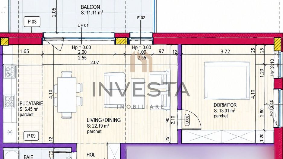 Apartament 2 camere modern de inchiriat, parcare subterana, Grigorescu - Schiță 8