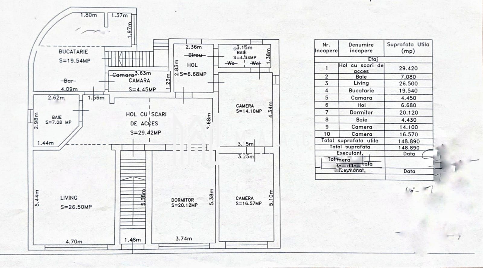 Casa de vanzare 2 apartamente separate garaj si curte zona piata Cluj - Schiță 1