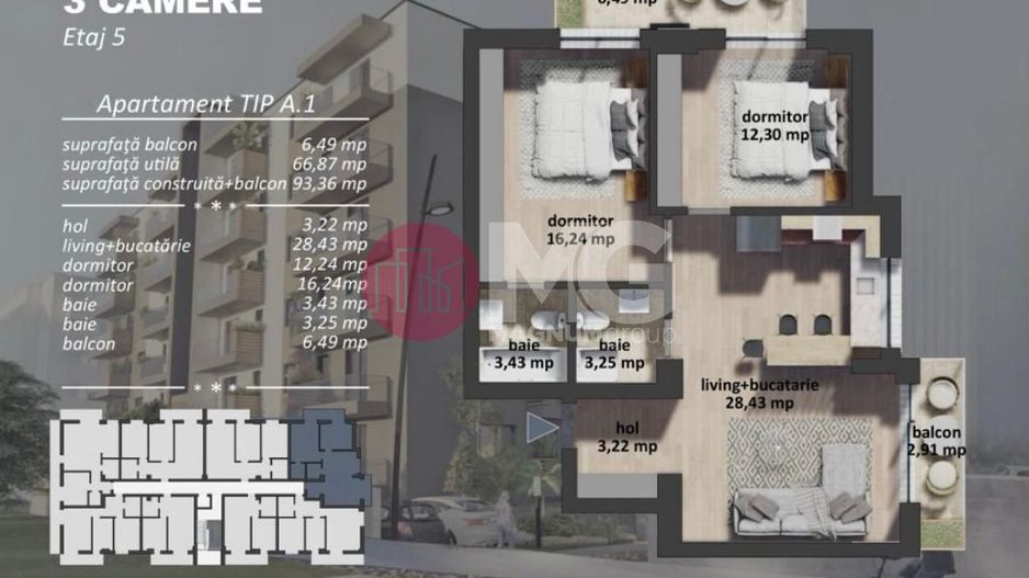 Apartament de vanzare 3 camere + loc de parcare Berceni Postalionului - Poză 9