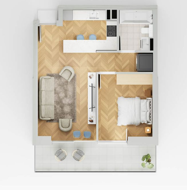 apartament 1 camera lakefield A3 - Schiță 1