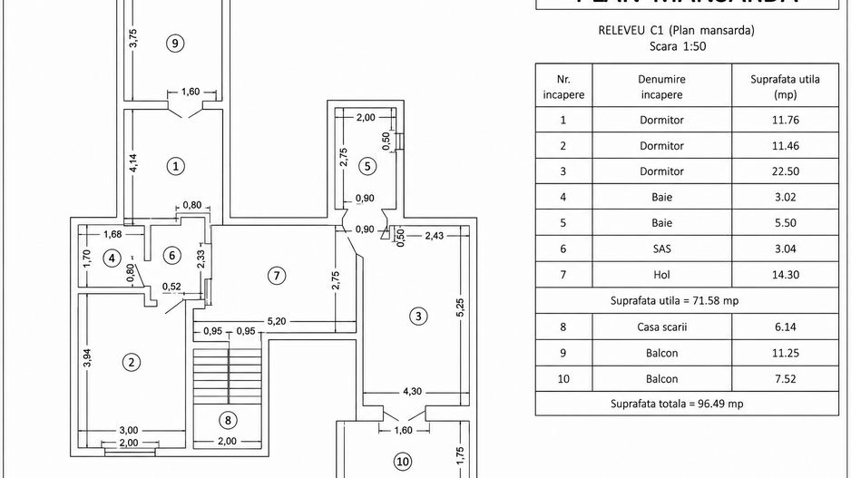 Vila cu piscina, 6 camere, 254mp utili, 815mp teren, com. Berceni - Schiță 18