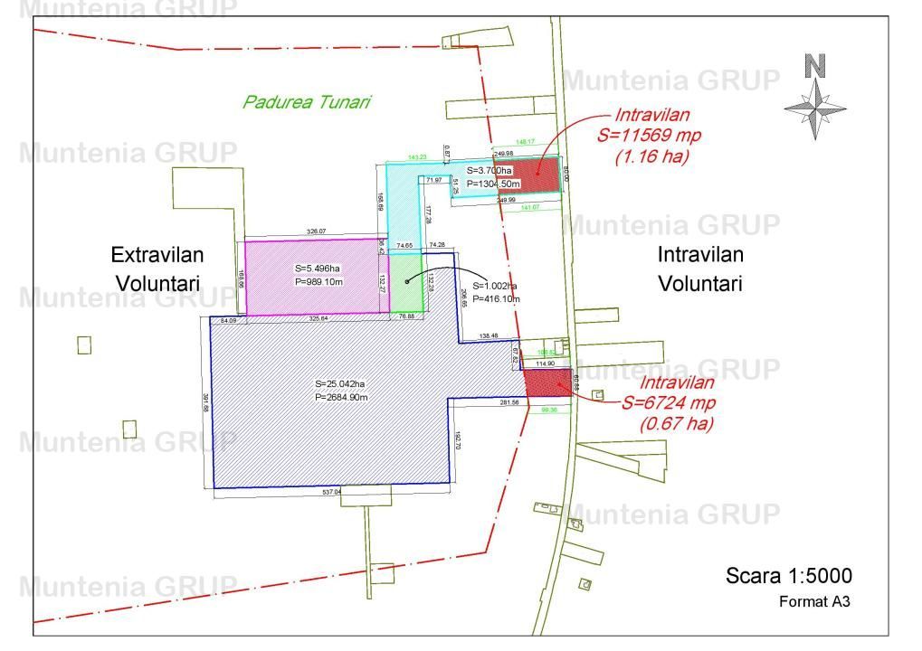 Oportunitate unica investitie ! Pipera 35,24 Ha. teren partial in intravilan - Poză 1