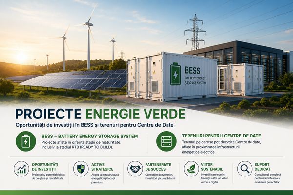 Proiecte BESS și Terenuri pentru Centre de Date – Oportunități de Investiții în Energie Verde (2026)