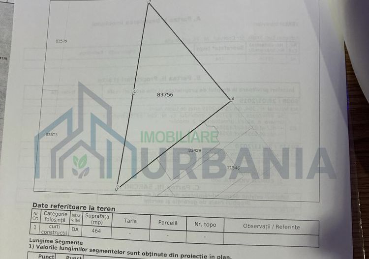 Teren intravilan 464 mp, Goruni, utilități în curs de finalizare - Poză 1