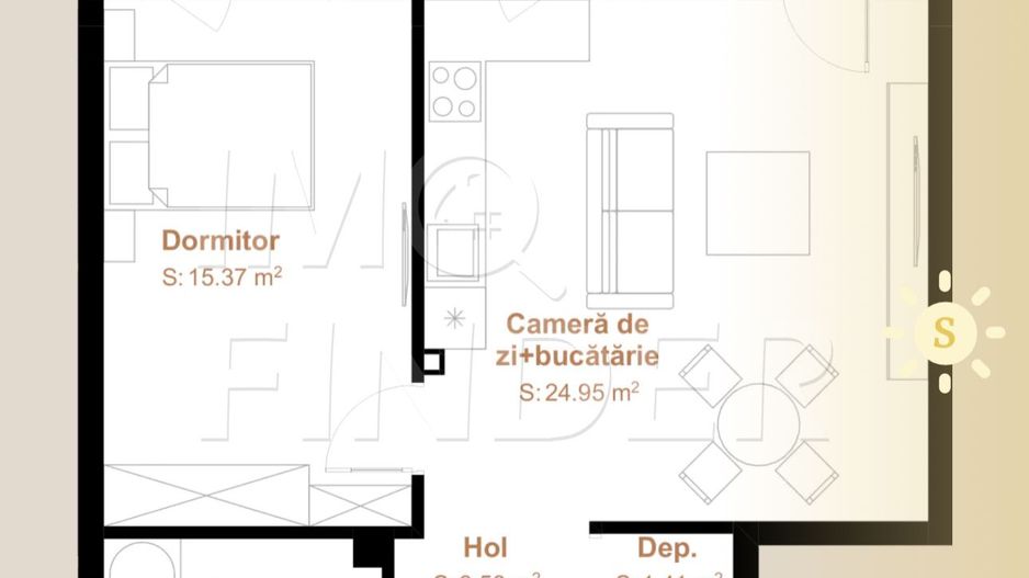 Comision 0% - 2 camere semifinisat, zona VIVO, cu CF - Poză 2