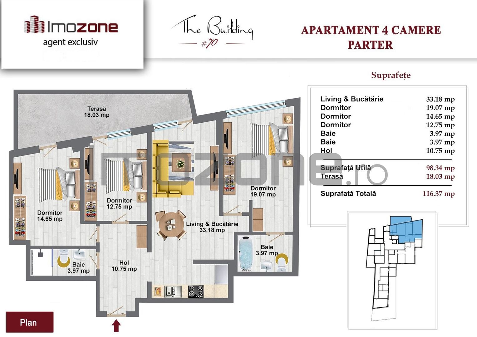 DRUMUL TABEREI-MALL PLAZA- 4 CAMERE- 100MP + 17 TERASA - BOXA INCLUSA DE 9MP - Poză 3