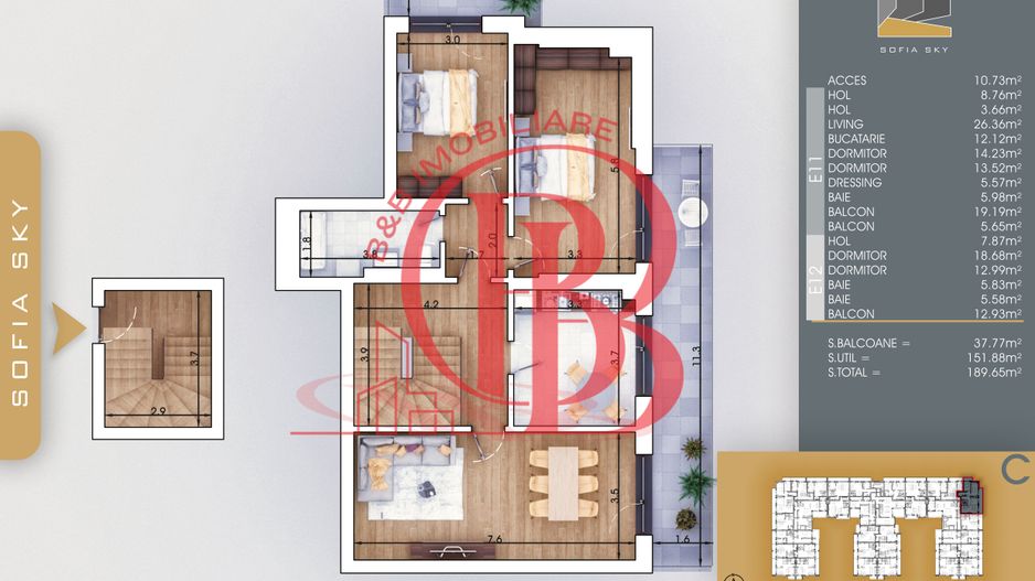 Apartament 5 camere Suprafata utila 152mp | 7min metrou Nicolae Teclu - Schiță 3