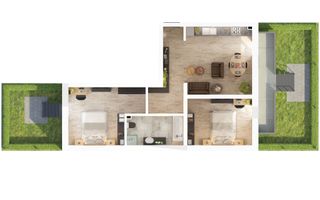 Apartament 3 camere cu 2 grădini, balcon și parcare gratuită, Doamna Stanca - Schiță 11