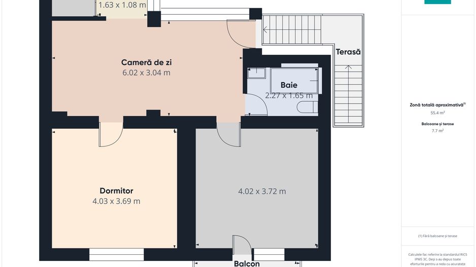 Casă la curte, 65 mp utili, 2 camere, curte mare - Poză 11
