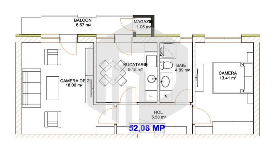 Ultimul Apartament 2 camere - Decomandat - Etaj 3 - Sibiu - Poză 2