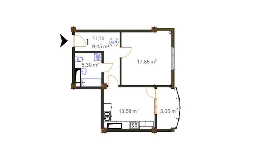 Apartament 1 camera Ciocana - Poză 3