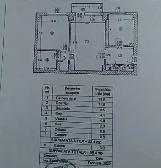 Vanzare apartament 2 camere - Sos. Stefan cel Mare Lizeanu - Schiță 1