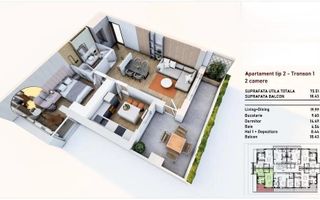 Vânzare, apartament, 2 camere, zona Tractorul, Brașov - Poză 8