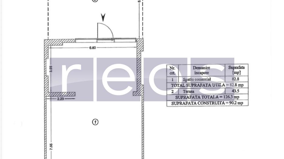 INCHIRIERE SPATIU COMERCIAL | COTROCENI | 82 MP | TERASA 43.5MP | - Schiță 8