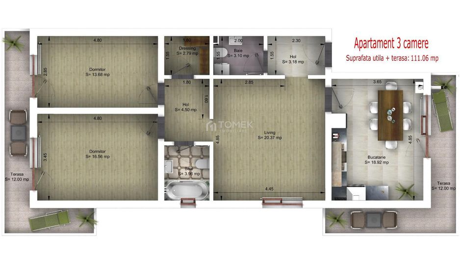 Apartament 3 str.Bacovia in vila cu 6 apartamente - Poză 8