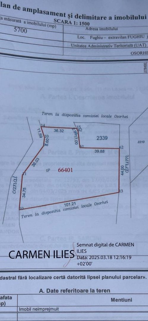 5700 mp Teren intrav. zona Mini Paradis, deschidere 44 ml- 28 eur/mp - Poză 1