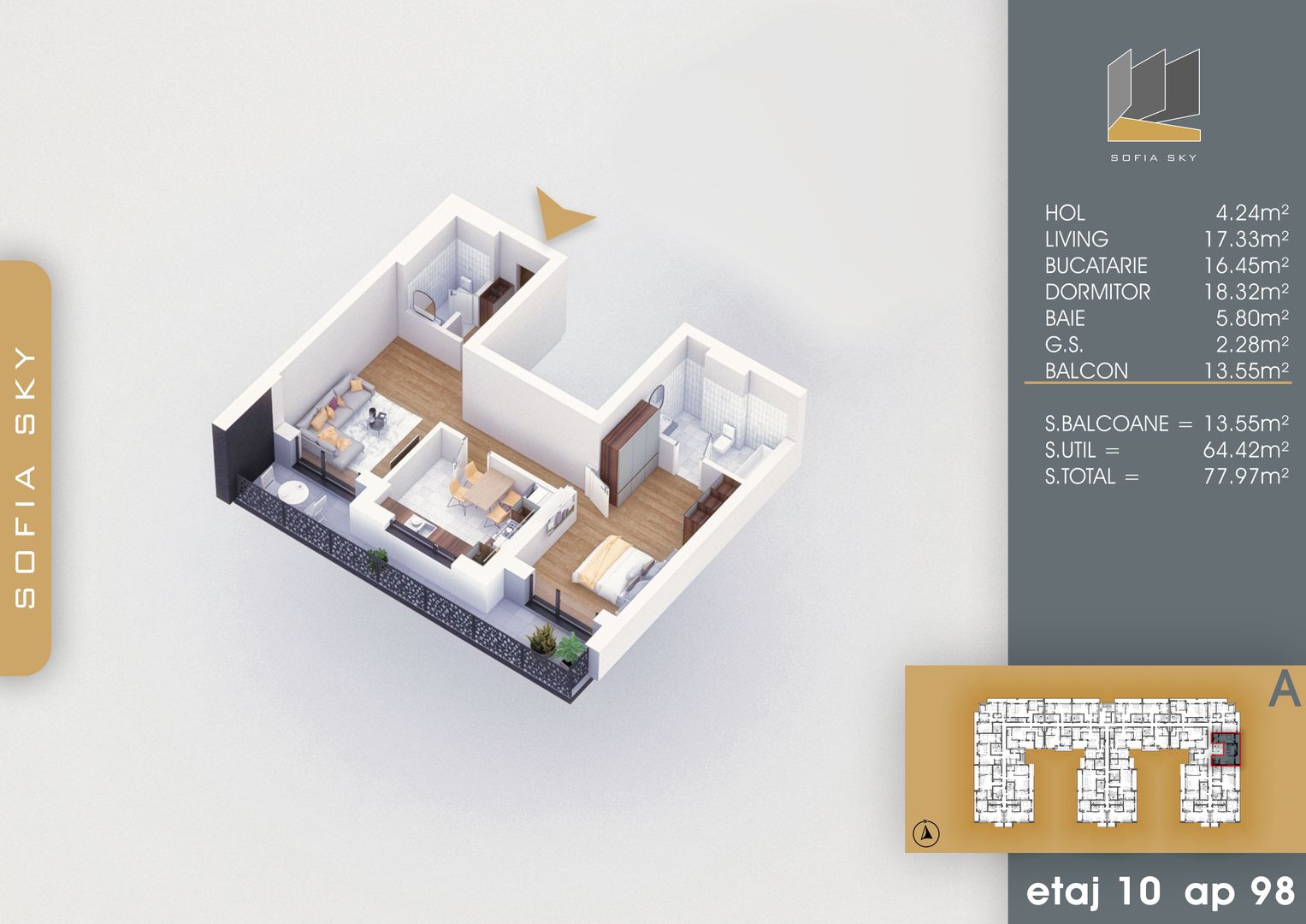 2 camere spatios cu 2 bai la 7 min metrou Nicolae Teclu - Schiță 1