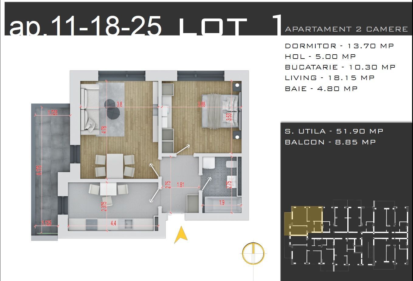 AP. 2CAM. DECOMANDAT IN NOUL PROIECT ATENA RESIDENCE / PALLDY! - Poză 1