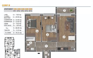 Apartament in zona Metalurgiei - 3 camere moderne, imobil nou - Schiță 8