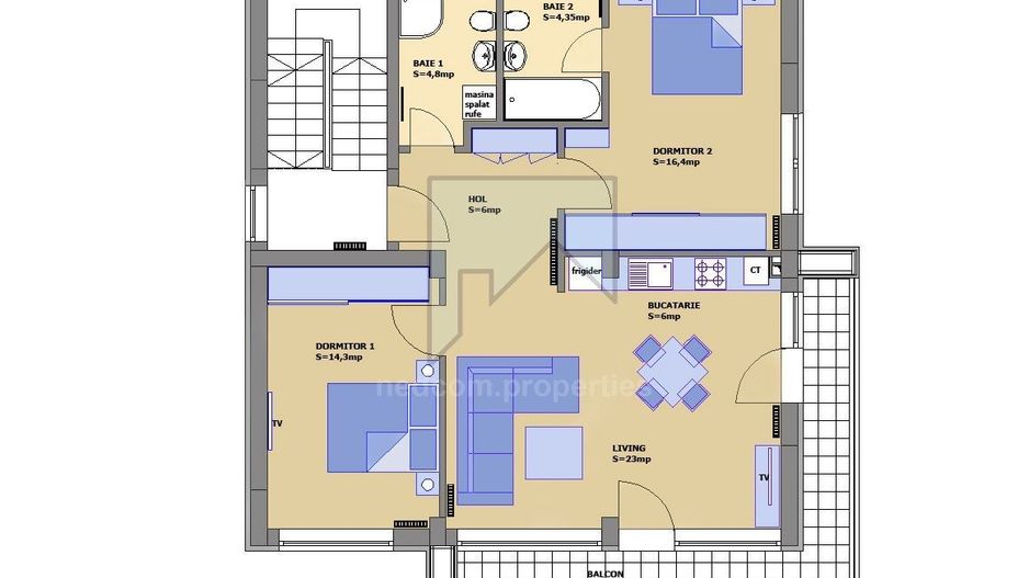 Inchiriere apartament 3 camere Pipera - Voluntari - Schiță 14