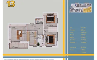 Apartament 3 camere Pallady, Comision 0% | Metrou Nicolae Teclu - Schiță 12