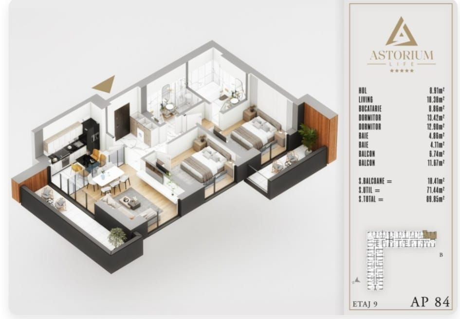AP. 3 CAM. DECOMANDAT-ASTORIUM LIFE / BLOC IN CURS DE FINALIZARE! - Poză 2