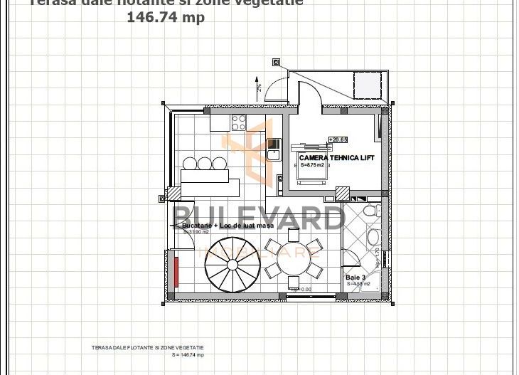 Penthouse de lux 150 mp utili + 200 mp terasa + 2 parcari subterane - Schiță 17