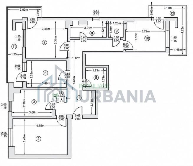 Apartament 4 camere, decomandat, Zona Dacia (Bulevard), Iași - 79 mp utili / 96 mp cu balcoane - Poză 10