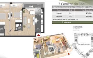 Apartament 3 camere spațios, amenajat, bloc nou, comision 0% - Poză 16